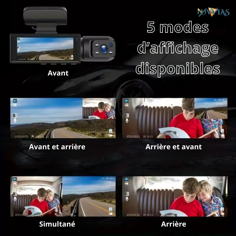 Caméra Dashcam 1080P WiFi – Vision Nocturne IR, Grand Angle & Enregistrement en Boucle