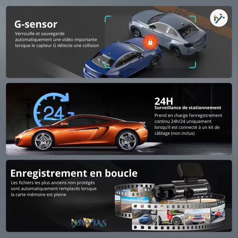 Caméra Dashcam 1080P WiFi – Vision Nocturne IR, Grand Angle & Enregistrement en Boucle