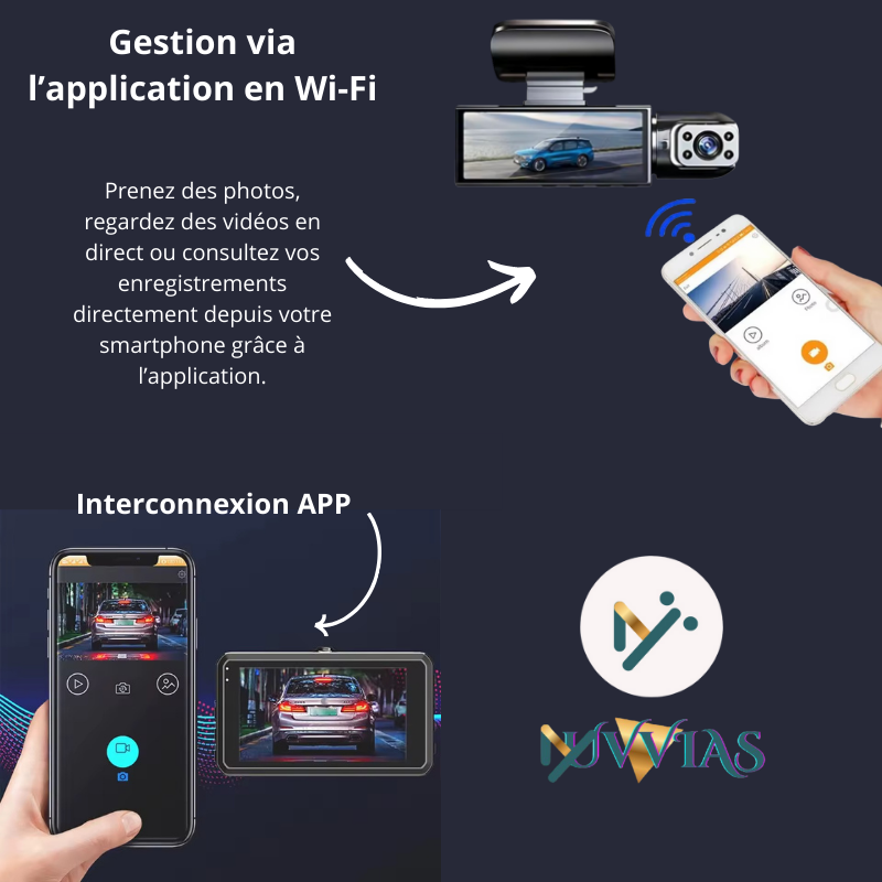 Caméra Dashcam 1080P WiFi – Vision Nocturne IR, Grand Angle & Enregistrement en Boucle