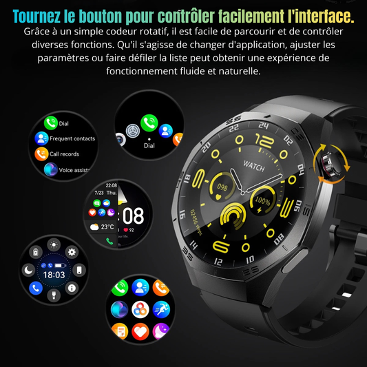 SmartWatch NUVFIT 1 2025 Homme – GPS, Appels Bluetooth & Écran AMOLED !