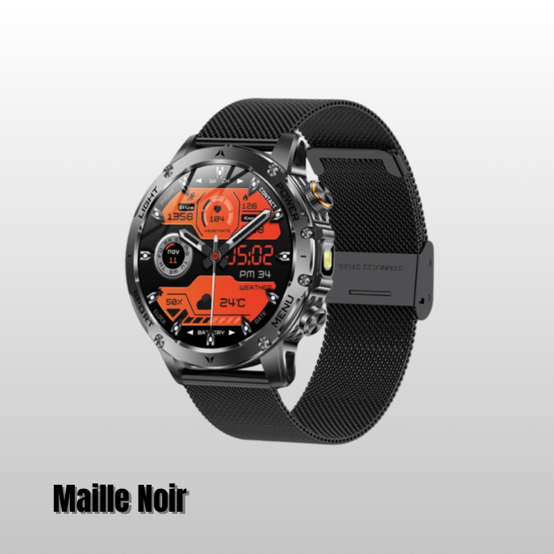 NUVFIT-PRO – La Montre Militaire Connectée 2025 la Plus Robuste, Batterie 1000 mAh