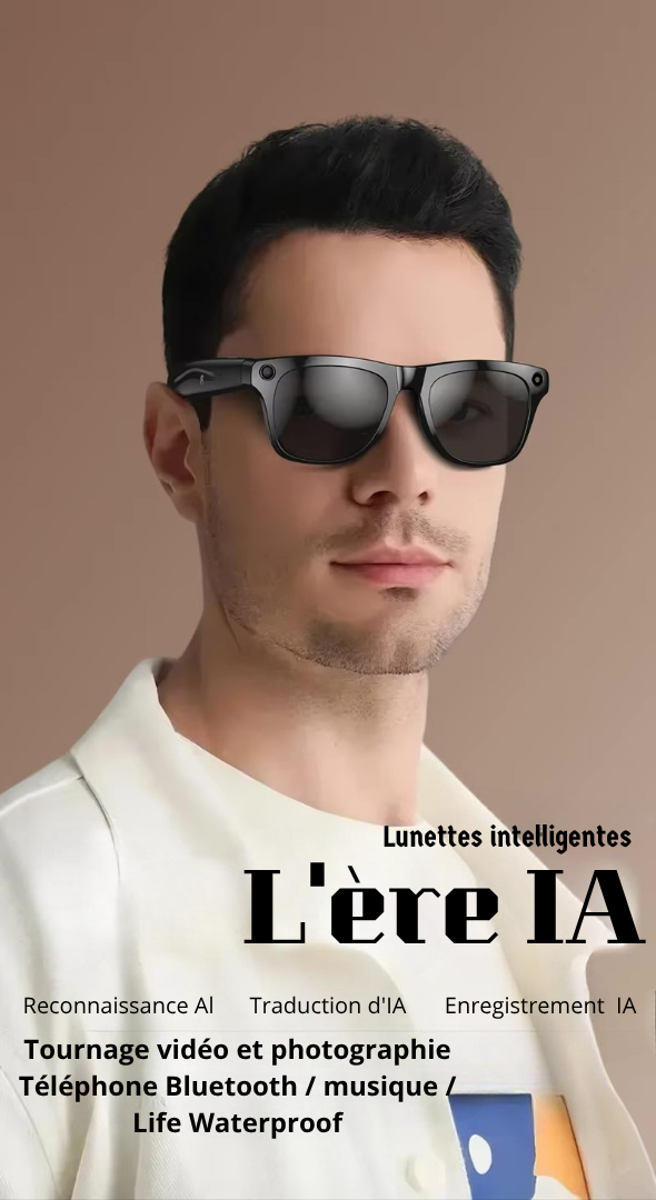 Lunettes Intelligentes NUVFIT VISION ONE 6K HD – Caméra, Musique & Traduction AI