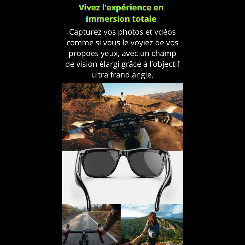 Lunettes Intelligentes NUVFIT VISION ONE 6K HD – Caméra, Musique & Traduction AI