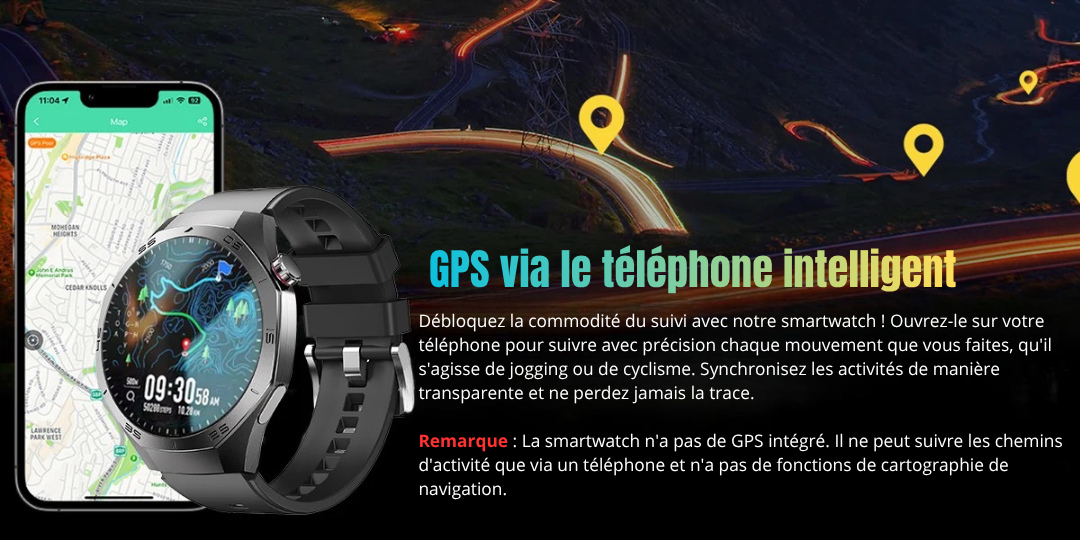 SmartWatch NUVFIT 1 2025 Homme – GPS, Appels Bluetooth & Écran AMOLED !