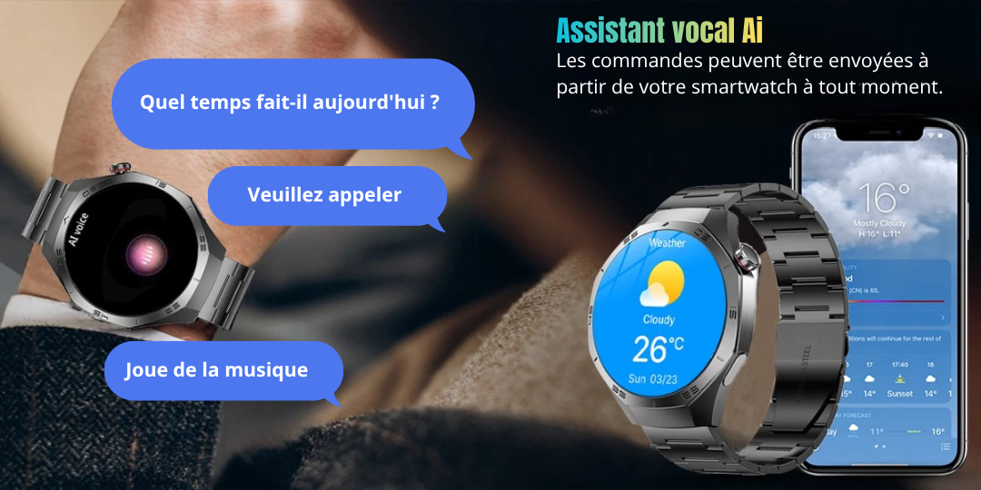 SmartWatch NUVFIT 1 2025 Homme – GPS, Appels Bluetooth & Écran AMOLED !