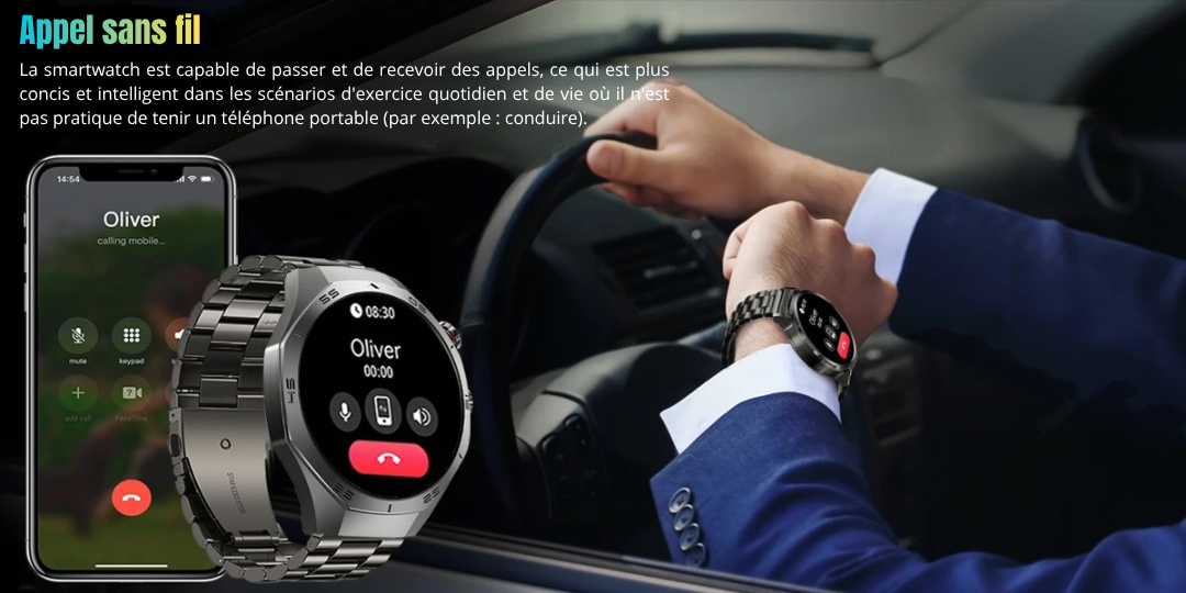 SmartWatch NUVFIT 1 2025 Homme – GPS, Appels Bluetooth & Écran AMOLED !