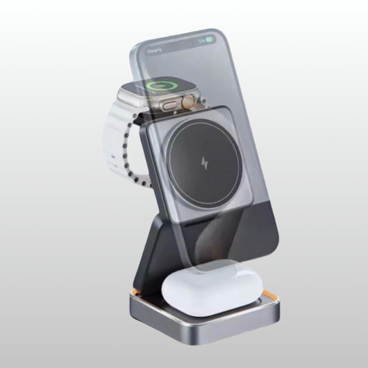 Station de charge sans fil 3-en-1 pliable