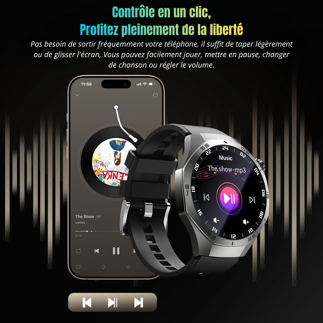 SmartWatch NUVFIT 1 2025 Homme – GPS, Appels Bluetooth & Écran AMOLED !