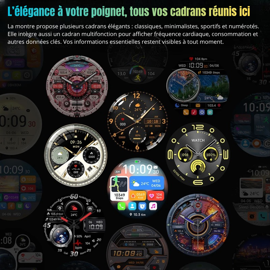 SmartWatch NUVFIT 1 2025 Homme – GPS, Appels Bluetooth & Écran AMOLED !