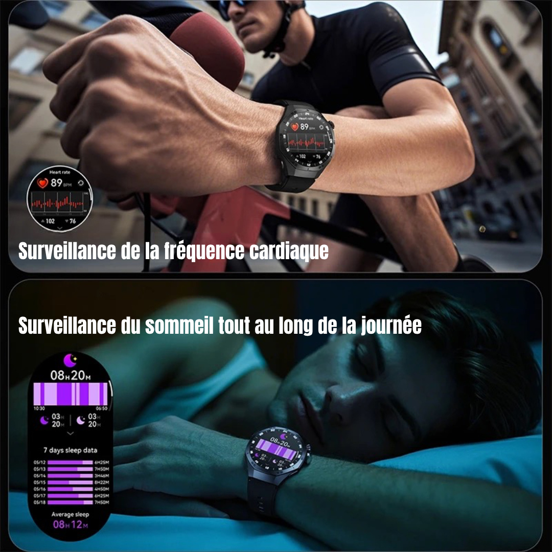 SmartWatch NUVFIT 1 2025 Homme – GPS, Appels Bluetooth & Écran AMOLED !