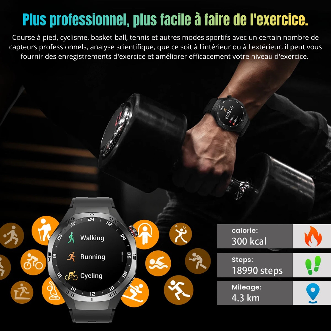 SmartWatch NUVFIT 1 2025 Homme – GPS, Appels Bluetooth & Écran AMOLED !
