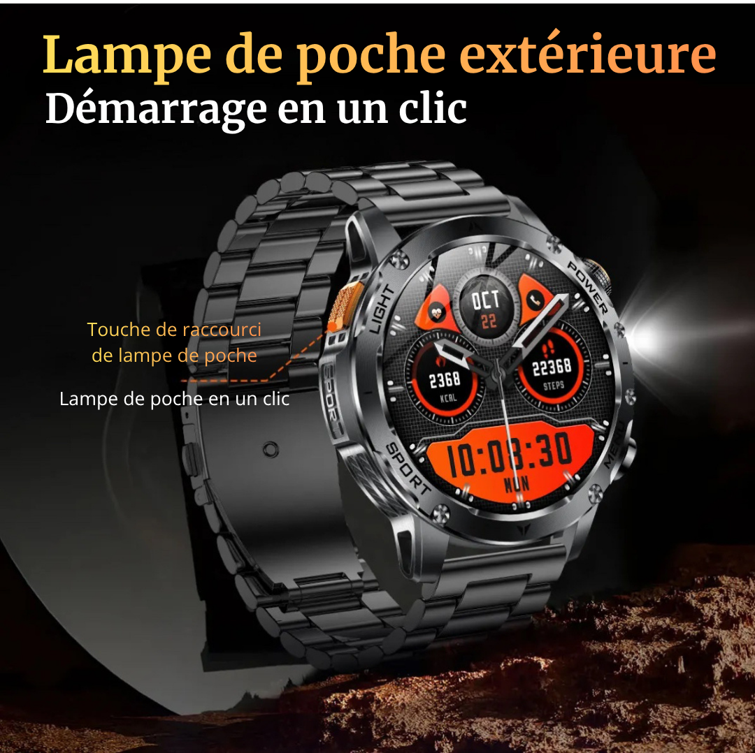 NUVFIT-PRO – La Montre Militaire Connectée 2025 la Plus Robuste, Batterie 1000 mAh