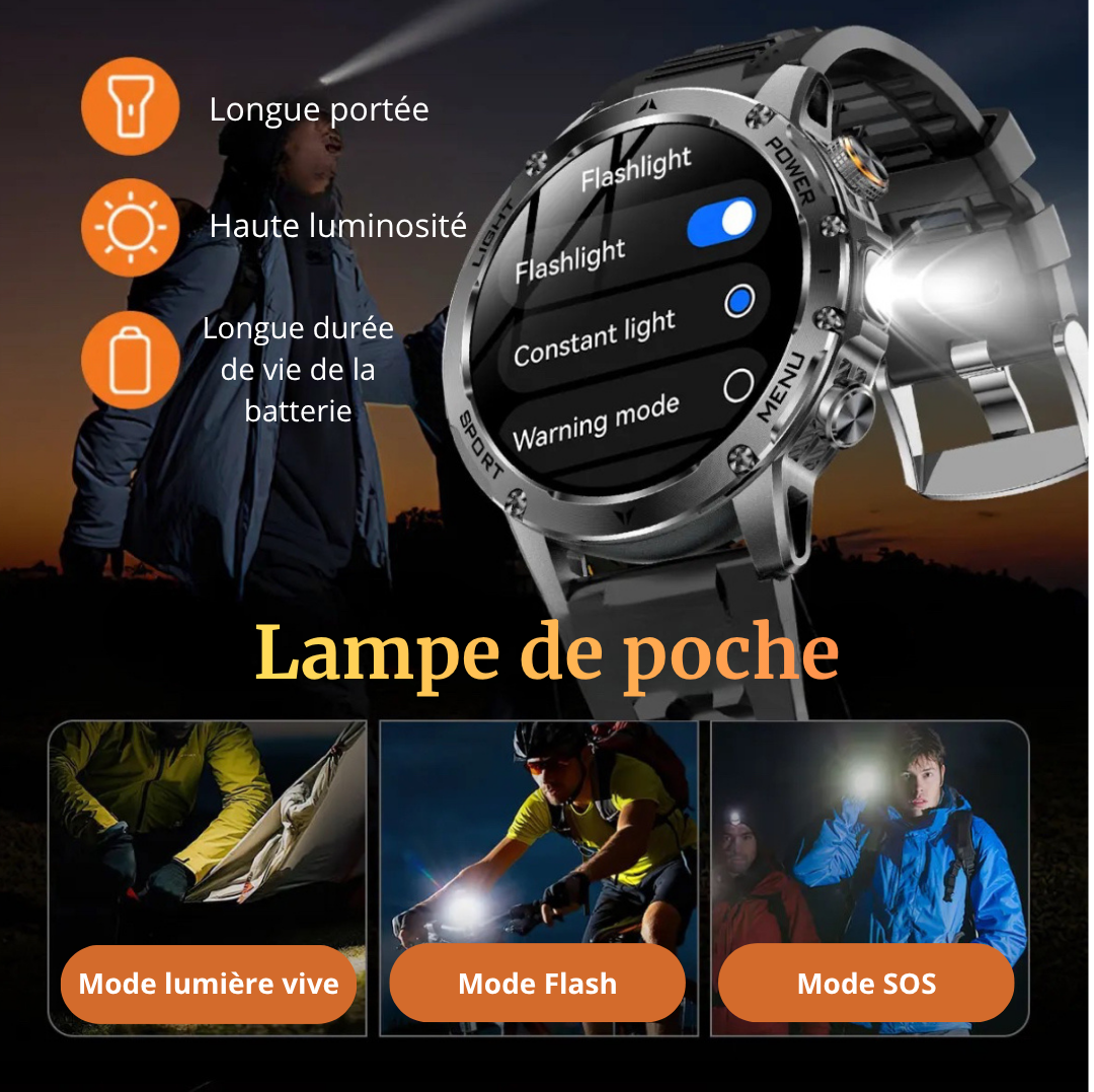 NUVFIT-PRO – La Montre Militaire Connectée 2025 la Plus Robuste, Batterie 1000 mAh