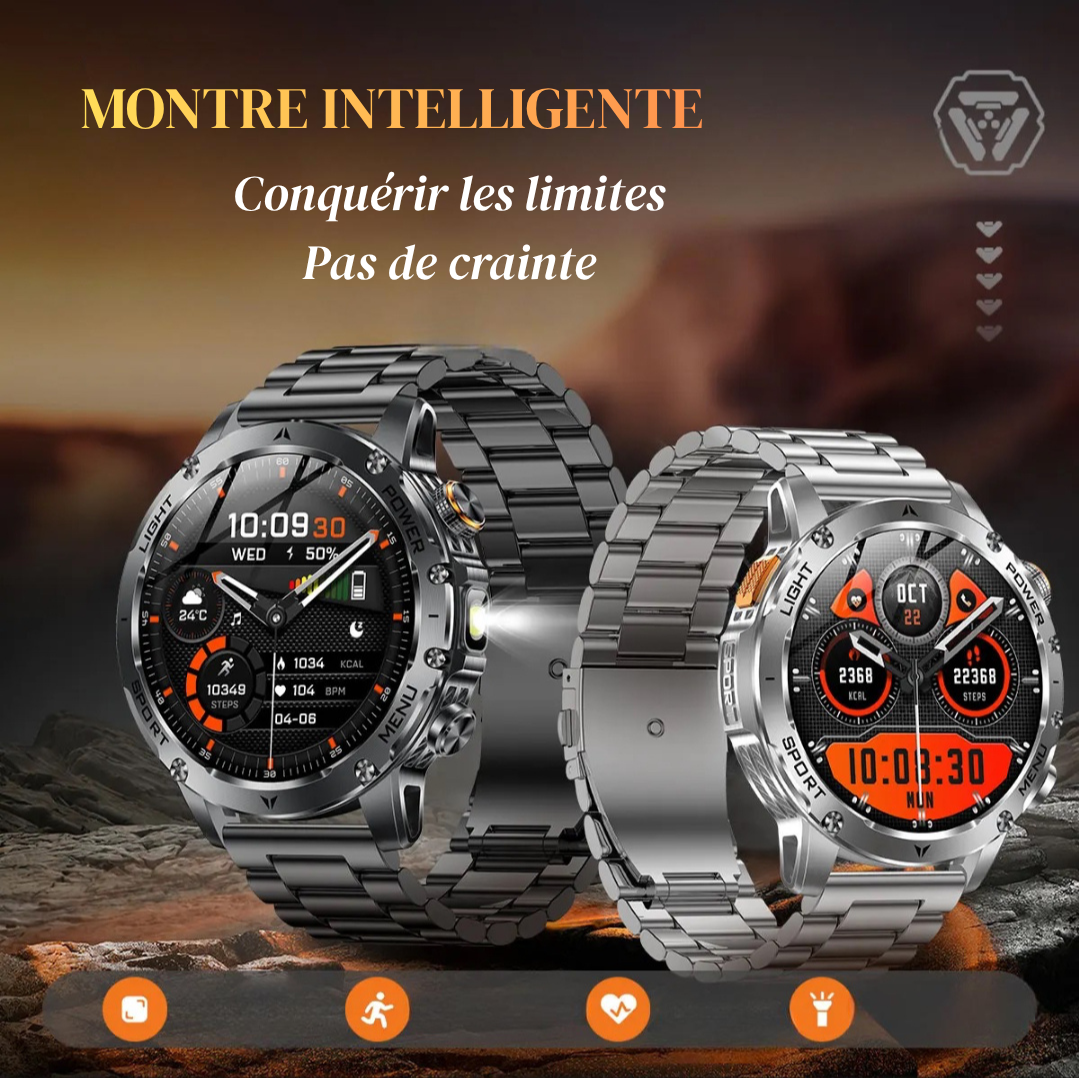 NUVFIT-PRO – La Montre Militaire Connectée 2025 la Plus Robuste, Batterie 1000 mAh
