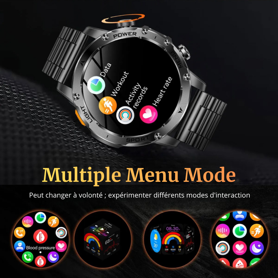 NUVFIT-PRO – La Montre Militaire Connectée 2025 la Plus Robuste, Batterie 1000 mAh